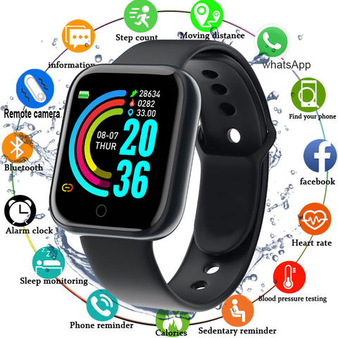 Reloj inteligente deportivo Y68 PK B57 B58 para hombre y mujer, con control del ritmo cardíaco y de la presión sanguínea, resistente al agua, para Android IOS, 2022 ► Foto 1/6