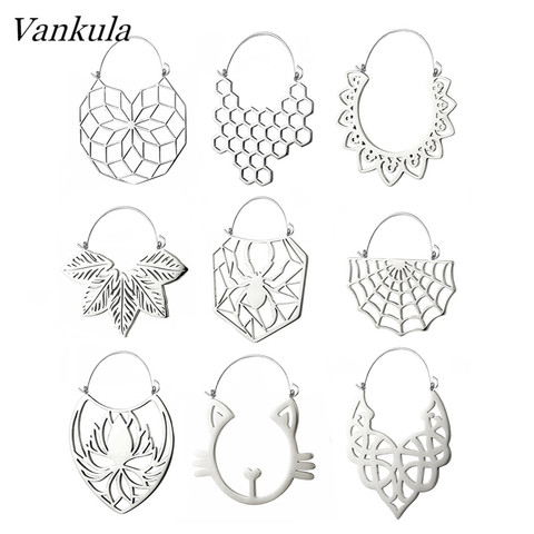 Vankula-pendientes de acero inoxidable para mujer, aretes, Piercing, tapón de oído de acero inoxidable, joyería ligera, 2 uds. ► Foto 1/6