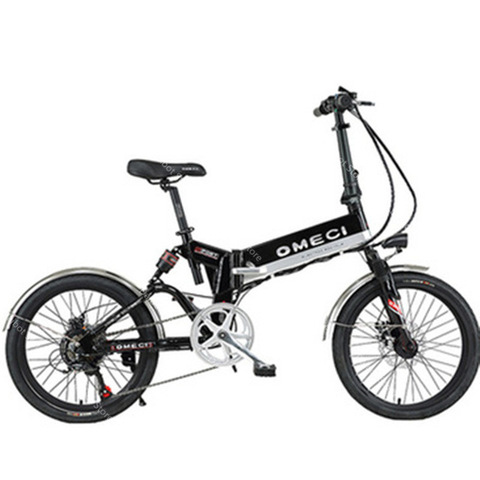 Bicicleta eléctrica plegable con doble suspensión/freno, Scooter Eléctrico para adultos, 20 pulgadas, 350W, 48V, Blanco/Negro, tres radios ► Foto 1/5