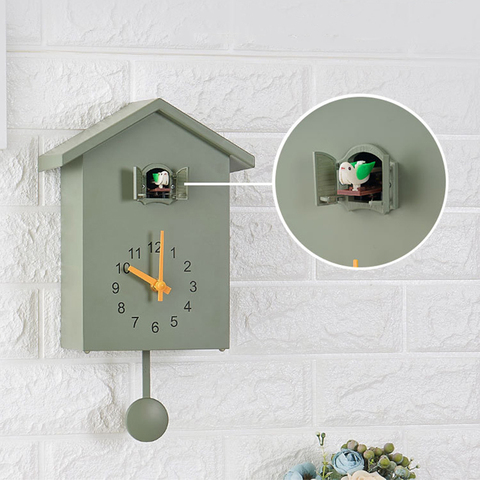 Reloj de pared de cuarzo con forma de pájaro para el hogar, cronógrafo colgante moderno de 20x25cm para sala de estar y oficina, temporizador, regalo para decoración del hogar ► Foto 1/6