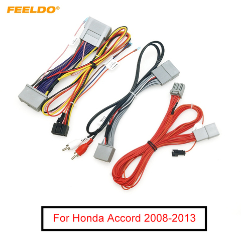 FEELDO de Audio de coche CD/reproductor de DVD 16PIN Android Adaptador de Cable de alimentación para Honda Accord 08-13 Radio arnés de cableado # FD6504 ► Foto 1/6