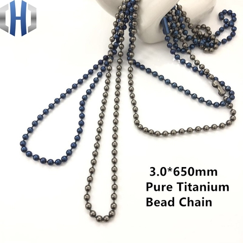 3,0*650mm Cadena de cuentas de titanio puro onda de Metal DIY accesorios Cadena de suéter no se oxida luz hipoalergénica EDC cadena de cuentas ► Foto 1/6