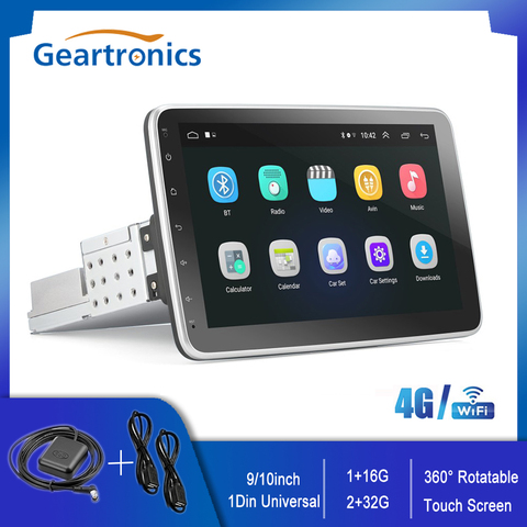 Reproductor Multimedia Universal para coche, Radio Estéreo FM de 1DIN, WIFI/ 4G, Android, pantalla táctil giratoria de 9/10 pulgadas, 1 + 16G/ 2 + 32G ► Foto 1/6