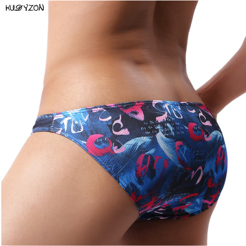 Ropa interior Sexy para hombre, Calzoncillos de cintura baja con estampado transpirable, Cuecas, bolsa de bulto, Bikini de malla ► Foto 1/6