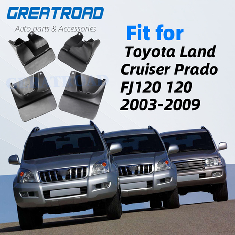 OE estilo aletas de barro moldeadas para Toyota Land Cruiser Prado FJ120 120, 2003-2009 Mudflaps Splash guardias guardabarros delantero o trasero ► Foto 1/6