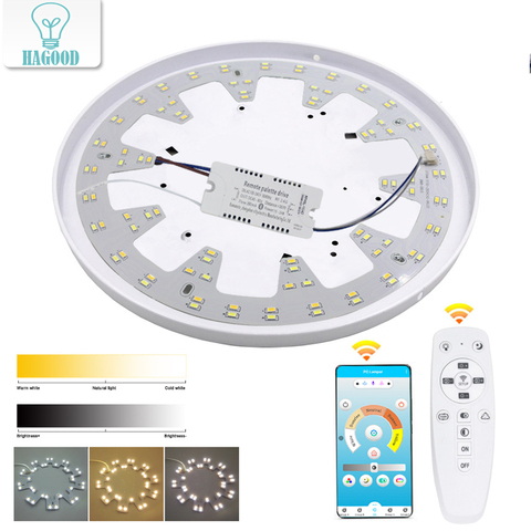 Lámpara de techo inteligente con Chip LED 2,4 SMD, reemplazo de fuente de luz con Control remoto para sala de estar y cocina, 5730G ► Foto 1/6