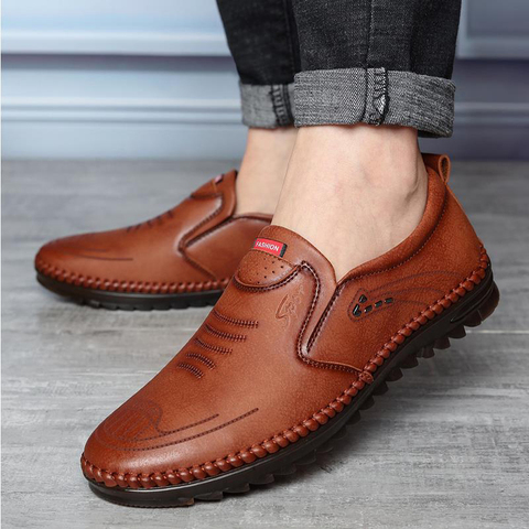 Zapatos casuales de negocios de los hombres de 2022 nuevo hombre mocasín para manejar zapatos transpirables de los hombres diseñador zapatillas de suela de goma zapatos de coser ► Foto 1/6