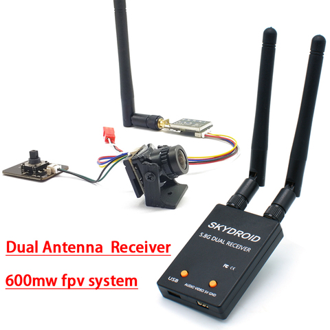 Receptor de vídeo FPV de 5,8G y 150CH, receptor de antena Dual de enlace descendente, VR OTG, teléfono Android con 5,8G, 40 canales, VTX y CMOS, 1200TVL, cámara fpv ► Foto 1/6