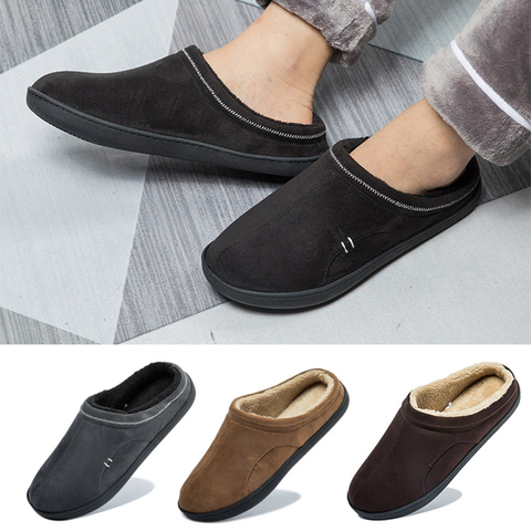 Los nuevos hombres zapatillas de Color sólido otoño e invierno en casa Zapatilla suave casa Zapatos de tacón plano zapatos casuales zapatos de los hombres Zapatilla Mujer ► Foto 1/6