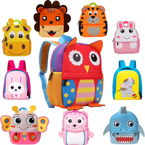 2022 nuevo 3D niños mochilas de escuela para niñas niños mochilas para jardín de infantes de dibujos animados de animales Toddle los niños mochila para 2-5 años ► Foto 1/6