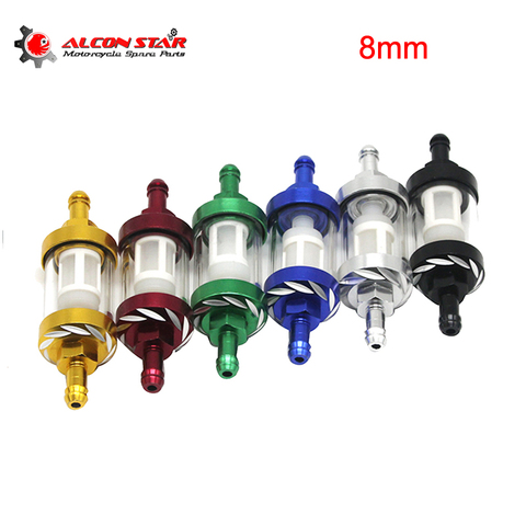 Alconstar-filtro Universal de combustible y gasolina de 8mm CNC, accesorios de motocicleta para Honda, Yamaha, ATV, Dirt Pit Bike, Quad Mope ► Foto 1/6