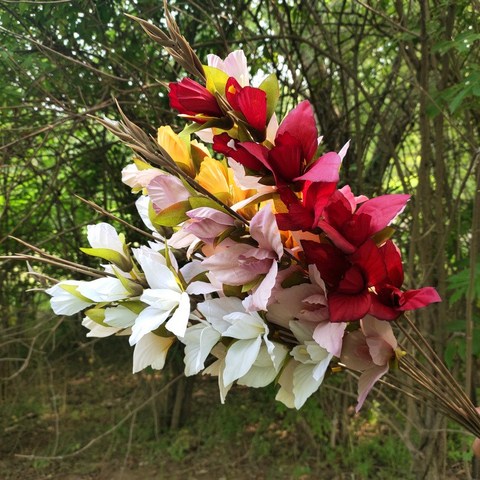 1pc 8 cabezas 67cm orquídea mariposa de seda de flores de alta calidad falsa flor para boda fiesta Navidad decoración del hogar ► Foto 1/6