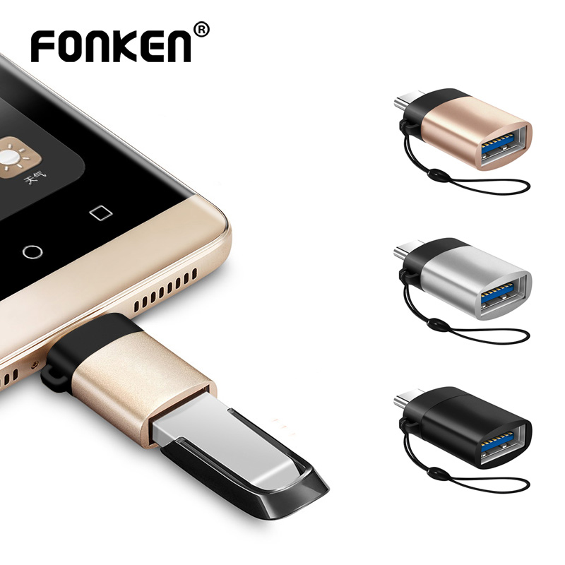 FONKEN-adaptador USB C OTG para Macbook, conector de ratón y ratón de tableta tipo C a USB 3,0, Cable de convertidor para teléfono móvil, OTG ► Foto 1/6