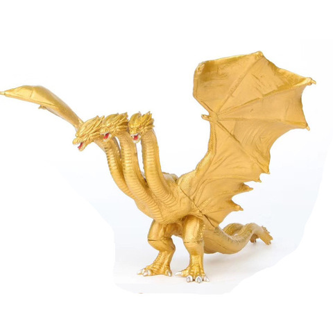 Figura de acción coleccionable de dinosaurios de dragón de tres cabezas, juguete para regalo, muñeco monstruo de Gojira de 18CM ► Foto 1/5