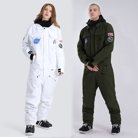 Traje de esquí para hombre y mujer, mono de esquí para invierno, cálido, a prueba de viento, impermeable, chaqueta y pantalones, conjunto de Snowboard ► Foto 1/6