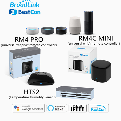 Broadlink-mando a distancia Bestcon RM4 Pro Rm4C Mini para casa inteligente, Universal, WiFI, sensor de temperatura y humedad HTS2 para iOS y Android ► Foto 1/6