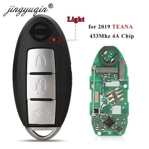 Mando a distancia inteligente sin llave jingyuqin de 3 botones para Nissan Teana Sylphy 2022 433Mhz con Chip Fob 4A PCF7945M/himag AES ► Foto 1/4