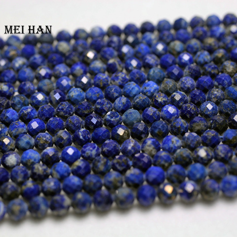 Meihan Natural lapislázuli 4,8mm (3 hebras/juego) Cuentas de gemas redondas facetadas para la fabricación de joyas, pulsera de diseño de piedra a la moda diy ► Foto 1/6