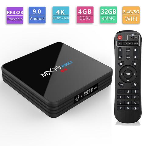 Receptor de TV MX10 PRO, decodificador de señal con Android 9,0, dispositivo de TV inteligente, RK3328, 4GB, 32GB, 4K, Wifi, reproductor multimedia, aplicaciones gratuitas de Play Store ► Foto 1/6