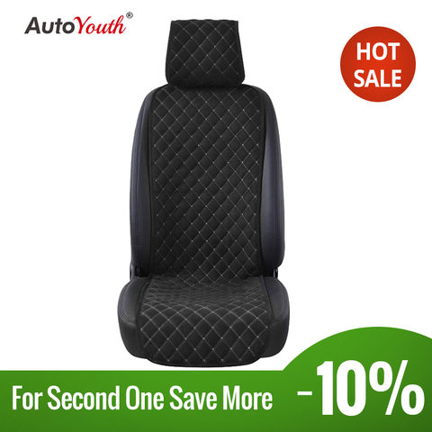 AUTOYOUTH cojín de asiento de coche de moda de algodón Nano Universal de terciopelo funda de asiento de coche se adapta a la mayoría de coches o SUV 4 colores estilo de coche ► Foto 1/6