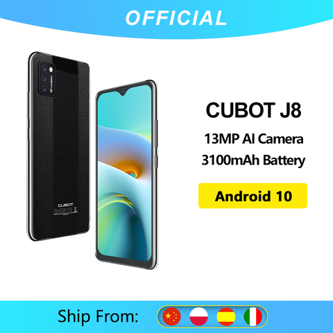 Cubot J8 Smartphone 5,5 pulgadas Triple Cámara Android 10 tarjeta SIM Dual teléfono 3100mAh batería de la Batería 2GB RAM + 16GB ROM 3G teléfono Android ► Foto 1/6