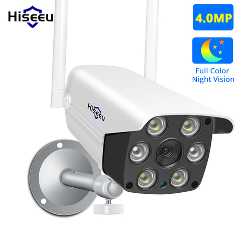 Hiseeu-cámara IP inalámbrica impermeable para exteriores, dispositivo de vigilancia de seguridad P2P Onvif con visión nocturna a Color, WIFI, 1080P, 4MP, 2MP ► Foto 1/6