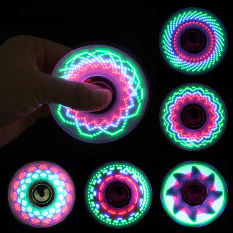 6 colores creativos LED luz luminosa Fidget Spinner cambia mano Spinner Golw en la oscuridad estrés alivio juguetes para niños ► Foto 1/6