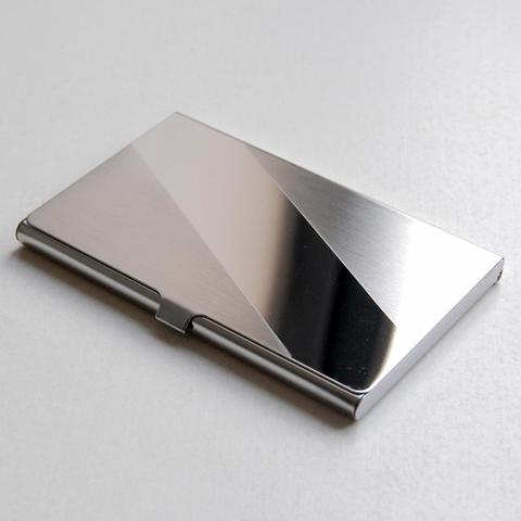 Los nuevos hombres de aluminio de acero inoxidable negocios ID nombre tarjeta de crédito funda, soporte de almacenamiento caja organizadora de escritorio ► Foto 1/4