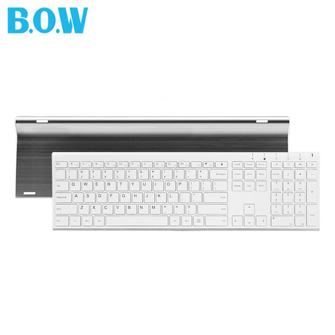 B.O.W teclado Delgado inalámbrico de Metal superfino recargable, diseño ergonómico y teclado silencioso de tamaño completo para ordenador de sobremesa ► Foto 1/6