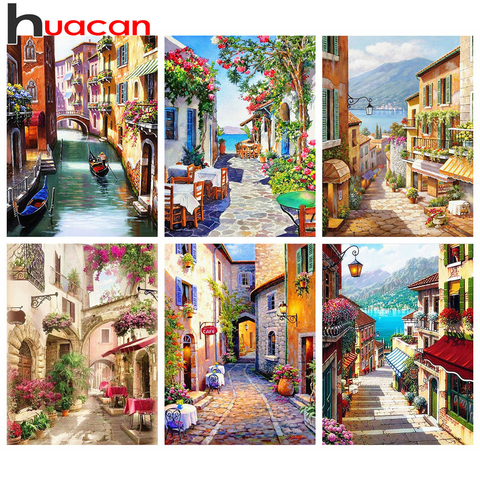 Huacan-pintura de diamante 5D de calle, bordado de diamantes cuadrados y redondos, mosaico de paisaje, decoraciones para el hogar ► Foto 1/6
