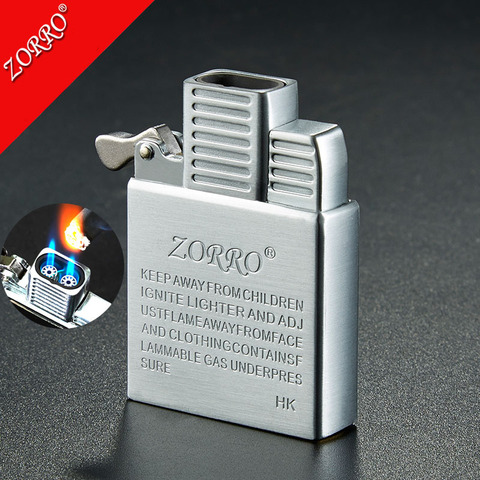 ZORRO-encendedor de cobre original de acero inoxidable, accesorio para insertar partes interiores, dos disparos directos, JET flames, tanque central ► Foto 1/6