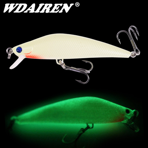 Uds luminosa noche Señuelos de Pesca 8cm 8g 3D ojos Minnow cebo duro con ganchos agudos Isca Artificial Crankbaits bajo Pike carpa ► Foto 1/5