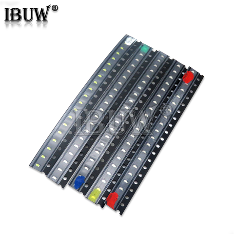 100 Uds 0603 SMD LED Kits de rojo, amarillo, azul, verde, blanco 5 colores cada 20 piezas Uds kit diy electrónico ► Foto 1/2