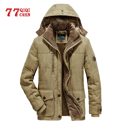 Chaqueta gruesa de Invierno para Hombre, Parkas con capucha de algodón de talla grande 6XL 7XL para Hombre, multiparkas militares con bolsillo para Hombre, Invierno, mantener el calor-30 °C ► Foto 1/6