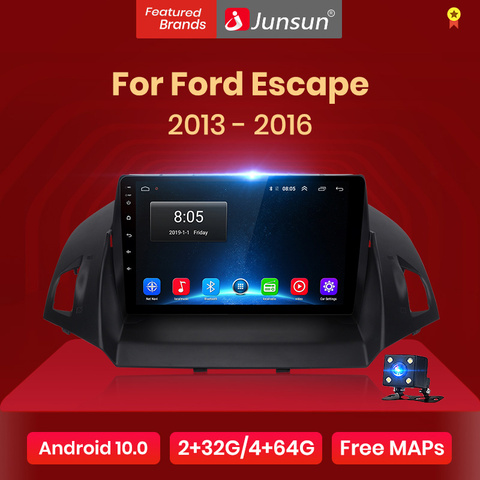 Junsun Radio de coche AI Control de voz 2 + 32GB Android 10 para Ford Kuga Escape 2013-2016 , Radio, Reproductor de video multimedia, Navegación GPS, 2 din Radio de pantalla Junsun compatible con RDS y Carplayer ► Foto 1/6