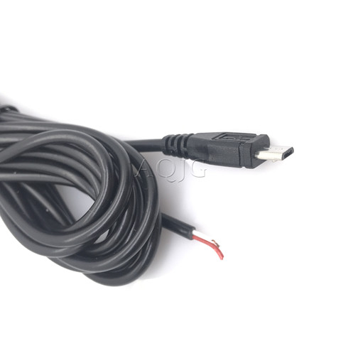 Cable de alimentación de 70cm para Raspberry pie, Cable micro Usb macho de color negro de alta calidad, de 2 cables Cable de alimentación, corriente máxima de rayas 3A, 1 Uds. ► Foto 1/4