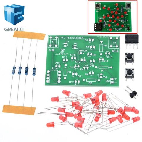 Kit DIY de molino electrónico DC 5V DIY divertido para practicar Velocidad Ajustable MCU diseño para Kit DIY electrónico de soldadura ► Foto 1/6