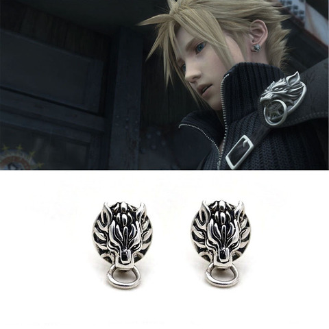 Pendientes de tuerca de juego Final Fantasy Cloud Strife Wolf para hombre y mujer ► Foto 1/6