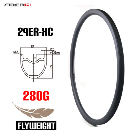 Flyweight-llanta de carbono para bicicleta de montaña, llanta de 270g, solo 29er, 24H, 28H, 32H, para XC Cross Country ► Foto 1/6