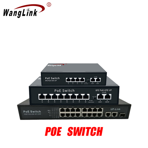 Wanglink-interruptor POE de 100M/1000M, 4/8/16 puertos + 2 puertos de enlace rápido, 100M/1000M, sistema de cámara Ap/cctv ► Foto 1/6