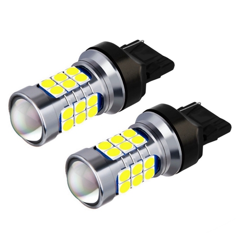 Luces LED de freno trasero para coche, bombillas de señal intermitente de marcha atrás para automóvil, lámpara de marcha atrás, color rojo, blanco y amarillo, T20, 7440, W21W, WY21W, 3030, 2 uds. ► Foto 1/6