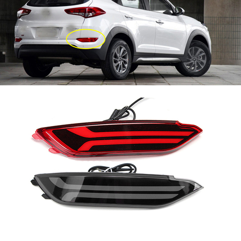 ECAHAYAKU-Reflector de parachoques trasero LED, luz de conducción de coche, freno, embellecedor de niebla, moldura, lámpara trasera para Hyundai Tucson 2015 2016 2017 ► Foto 1/6