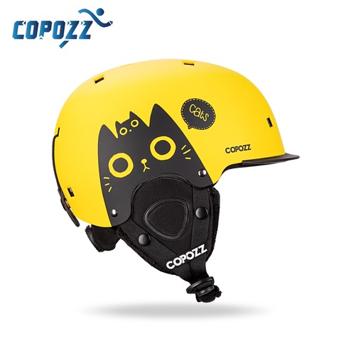 COPOZZ-casco de esquí con dibujos animados para niños, Protector de seguridad moldeado integralmente para ciclismo al aire libre ► Foto 1/6