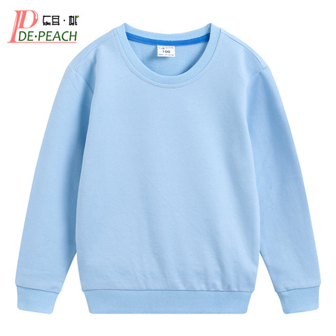 Sudadera DE algodón DE PEACH para niños y niñas, ropa informal holgada, Jersey, camisetas para adolescentes, Tops DE fondo DE Color sólido, otoño ► Foto 1/6