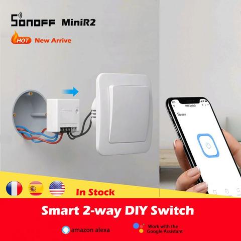 SONOFF-minicontrolador inalámbrico MINIR2, dispositivo de automatización inteligente Compatible con eWelink, Alexa y Google Home, 1-30 Uds. ► Foto 1/6