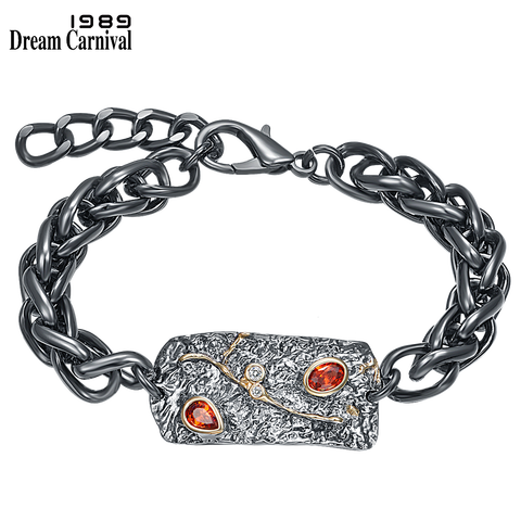 DreamCarnival 1989 nueva gótica pulsera para las mujeres negro oro Zirconia negro fresco de Metal pulsera joyería de moda femenina WB1232 ► Foto 1/6