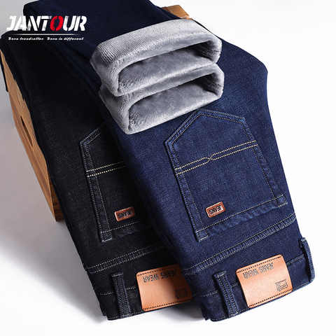 Pantalones vaqueros de algodón para hombre, pantalón informal de estilo clásico, elásticos, a la moda, de negocios, talla grande 28-40 42 44 46 ► Foto 1/6