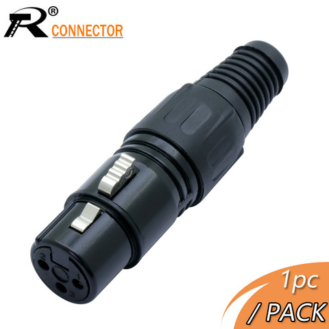 R conector 1pc hembra XLR 3 Pin Cable de micrófono de Audio conector de soldadura tipo Material Metal de la señal de Audio macho ► Foto 1/4
