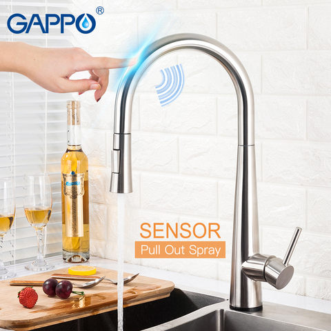 GAPPO Sensor de cocina, grifos inductivos táctiles inteligentes, mezclador de agua, grifo de cocina con un solo Tirador ► Foto 1/6