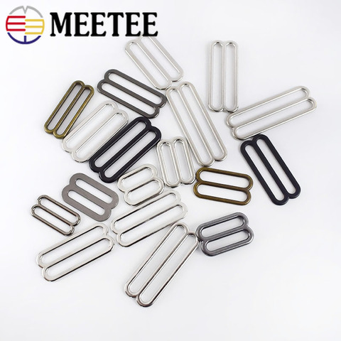 Meetee-Anillos deslizantes de Metal en forma de 8, hebillas de sujetador, correa de ajuste, hebilla de gancho, accesorio para bolsos DIY, 30 Uds., 6-50mm ► Foto 1/6